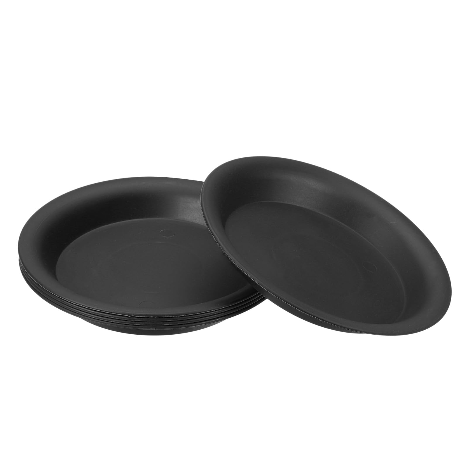 PATIKIL 6 Inch Plant Saucer Tray, 5 Pack Plastic Drip Tray Round Collects Excess Water Flower Pot Drainage Trays for Heavy Indoor Outdoor Pans, Black