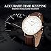 Men's Quartz Watch, Aposon Fashion Classic Business Analog Wrist Watch Casual Dress Leather Watches - Brown