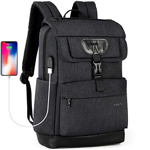 Tigernu College Laptop Backpack School Bookbag with USB Charging Port for Women Men Water Resistant Travel Computer Bag Fits 15.6 inch Laptop/MacBook
