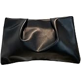 OYOANGLE Women's PU Leather Clutch Purses Small Zipper Ruched Minimalist Handbag