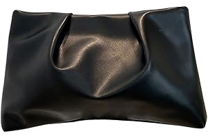 OYOANGLE Women's PU Leather Clutch Purses Small Zipper Ruched Minimalist Handbag