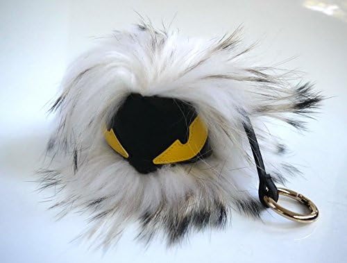 AURORA168 Mink Fox Fur Monster Bugs Pom Pom Doll Ball Key Ring/ Keychain /Bag Charm (Ivory)