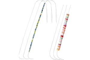 ORNUNIQ Clay Bead Spinner Needles, Big Eye Bending Beaded Needles Suitable for Clay Beads Seed Beads, Beads Rotating Needles Bracelet Necklace Jewelry Making (6 pcs Needle)