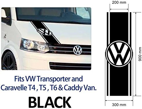 VW Transporter VEHICLE GRAPHIC Decal CARAVELLE T4 T5 T6 CADDY VAN - COLOUR = BLACK