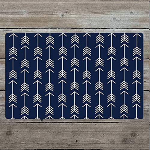 Navy Blue Arrow Rug Handmade