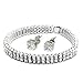 L & L Nation Mens Silver Tone Clear Cz 2 Row Hip Hop Bracelet 8