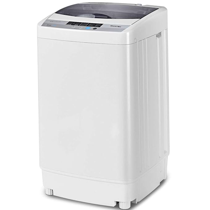 Giantex Full-Automatic Washing Machine Portable Compact 1.6 Cu.ft Laundry Washer Spin with Drain Pump, 10 programs 8 Water Level Selections with LED Display 10 Lbs Capacity best portable washer