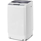 Giantex Full-Automatic Washing Machine Portable Compact 1.34 Cu.ft Laundry Washer Spin with Drain Pump, 10 programs 8 Water L