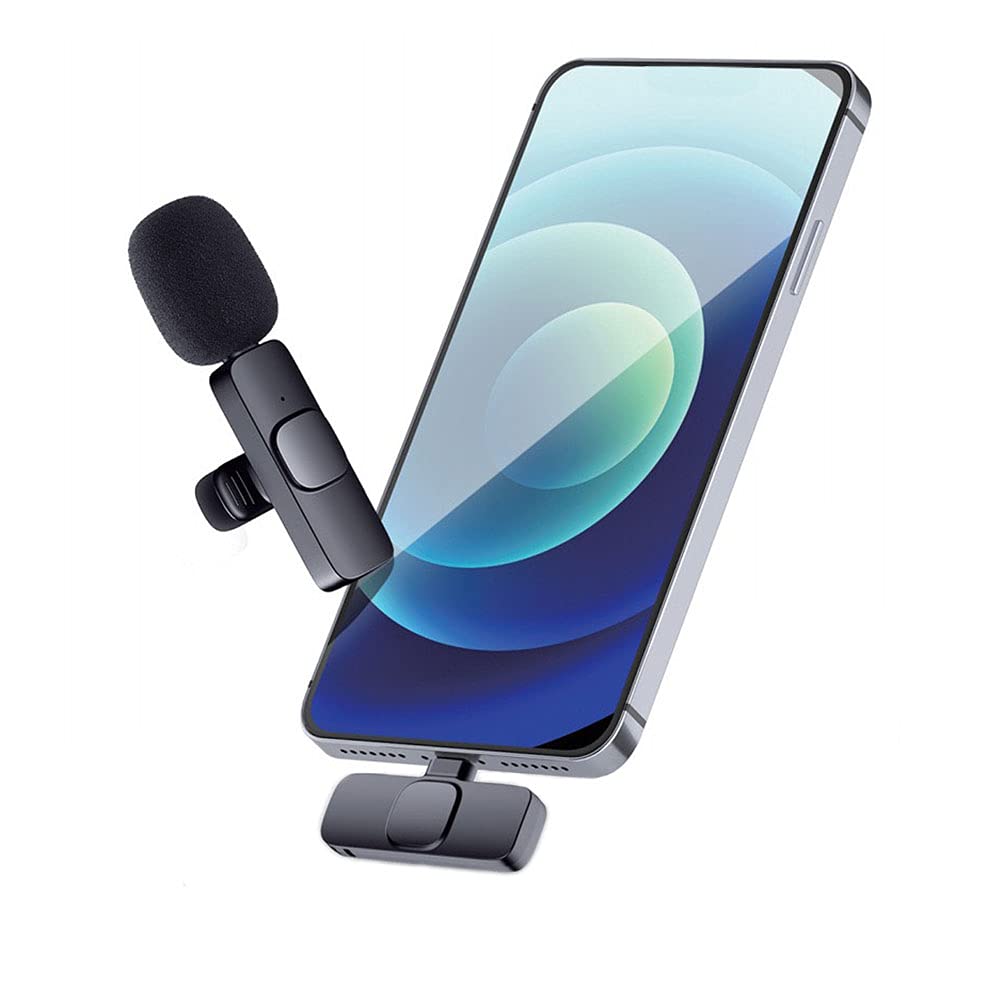 Wireless Lavalier Microphone Mini Microphone Plug-Play iphone Lapel for YouTube Facebook Live Stream for iphone ipad Recording Vlogging NO APP or Bluetooth Needed