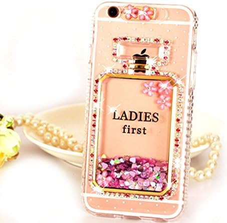 for iPhoneX Case,Goodaa LED Flash Incoming Call Blink Flashlight Cover Dynamic Bling Liquid Glitter Flower Heart Cute Lovely Perfume Bottle Soft TPU Case for Apple iPhone X 10 (Rose)