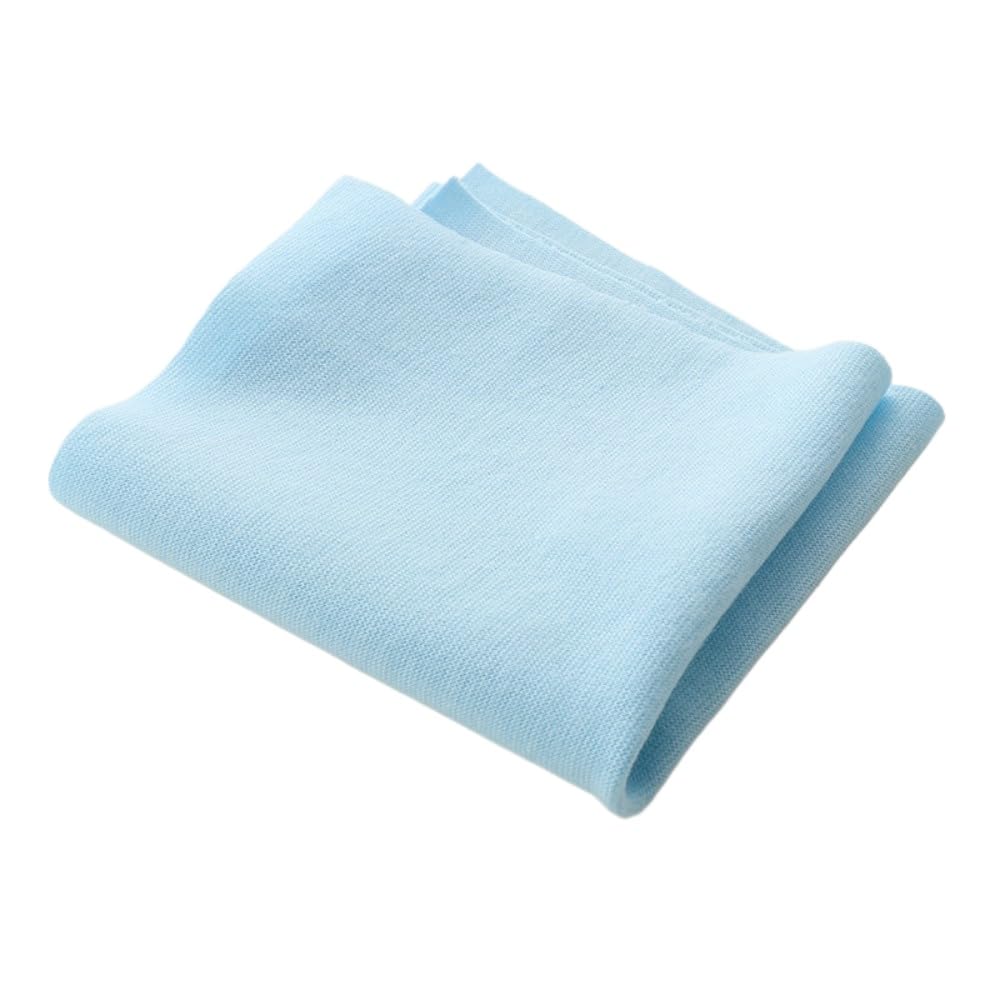TinaKim Rib Knit Fabric for Cuffs, Neckline Waistband Trim Material, Summer Thin T-Shirt Sewing (39 Light Blue, 160x20cm)