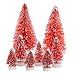 Factory Direct Craft Package of 14 Assorted Vintage Pink Frosted Miniature Bottle Brush Sisal Trees
