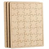 Blank Puzzle - 3-Pack Unfinished Wood Puzzle with 35-Piece Each, Wooden Jigsaw Puzzles for DIY, Kids Color-in Crafts Projects, 10.25 x 7.75 x 0.25 Inches