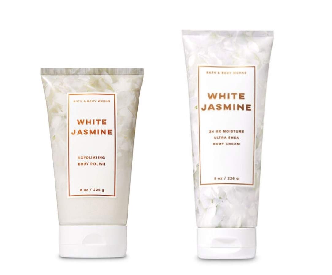 Bath and Body Works White Jasmine Exfoliating Body Polish and Ultra Shea Body