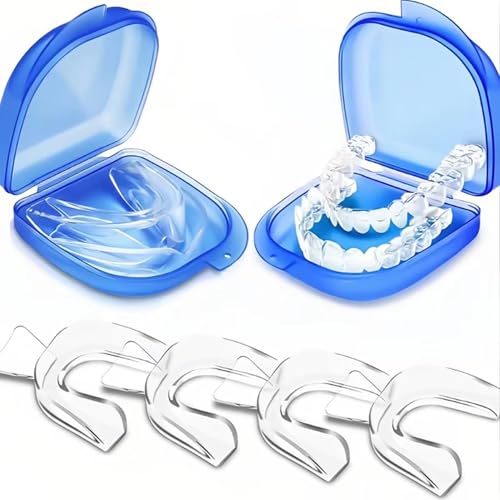 Auqewl Moldable Teeth Whitening Trays, 5 Piece Trimmable Food Grade Silicone Teeth Whitening Moulds, BPA Free Reusable Dental Trays with Storage Case for Home Use