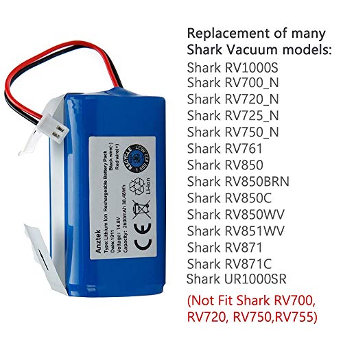 Replacement Battery Pack for Shark Ion Robot RVBAT850 Battery for RV850
