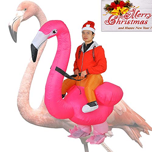 Inflatable Flamingo Costume Adutls Ride On Flamingo Halloween Costume Cosplay (Flamingo)