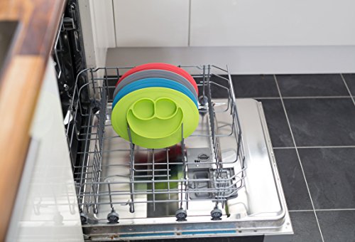 ezpz Mini Mat - One-piece silicone placemat + plate (Blue), One Size