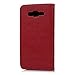 J7 Case,Samsung Galaxy J7 Case (2015 Version) - Wallet Embossed Butterflies Tree Premuim PU Leather Soft TPU Inner Cover with Wrist String & Magnetic Clip & ID/Credit Card Holders by Badalink - Red