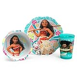 Moana Zak Designs 3pc Kids Children Toddler Dreamworks Dinnerware Set Kit
