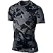 Nike Mens Core Compression Chainmaille Short Sleeve Top - Large - White/Cool Grey