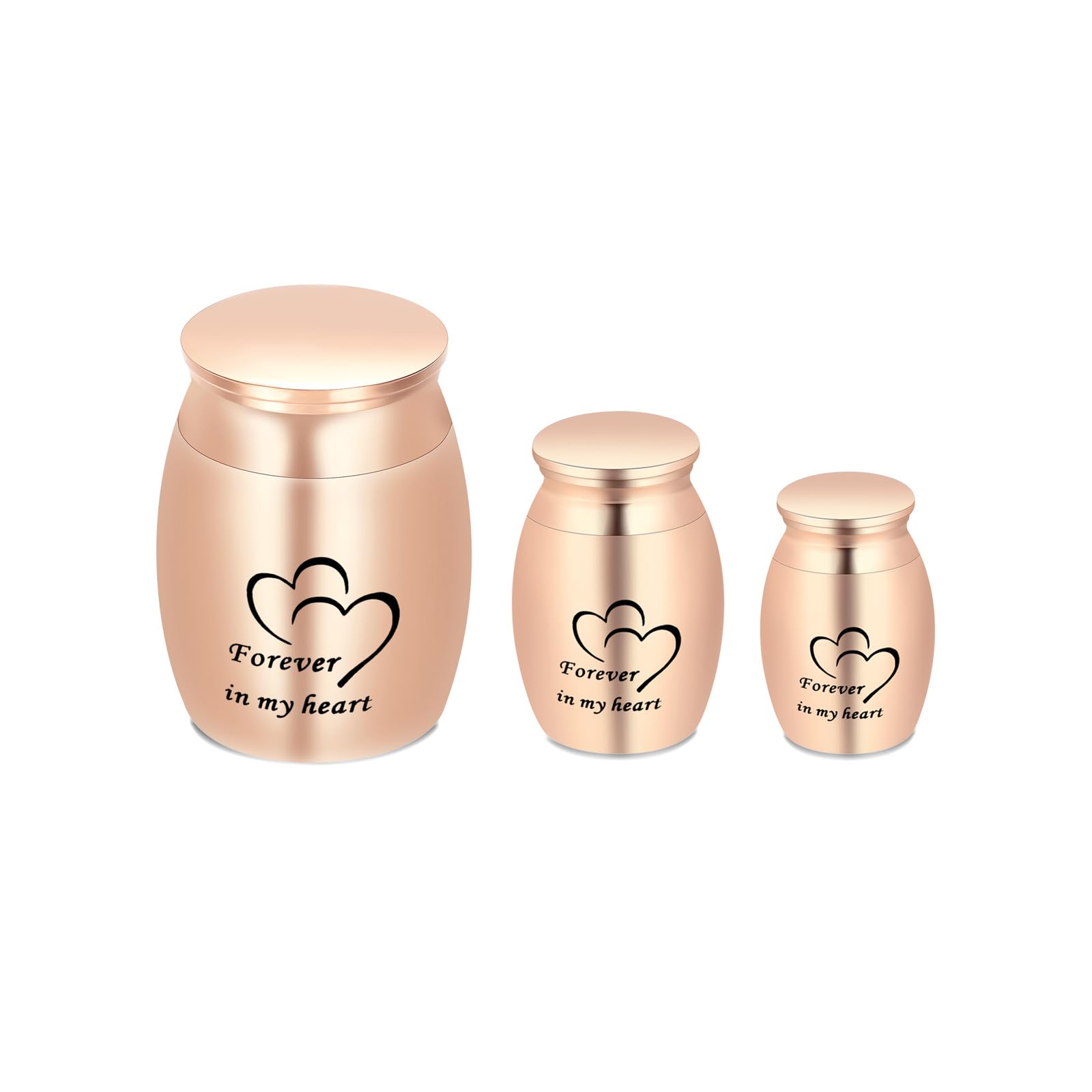 Small Keepsake Urns for Human Ashes Cremation Urns for Ashes Stainless Steel Funeral Memorial Ashes Holder Cremation Jewellery Small Ashes Urns for Pet Dog Cat(3pcs/set)
