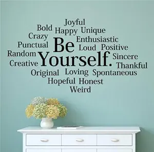 Enchantingly Elegant Be Yourself Bold Happy Unique Vinyl Decal Wall Sticker Words Letters Teen Room Décor