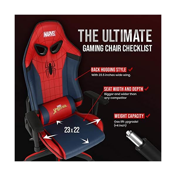 Silla Gamer Marvel Avengers SpiderMan Eco cuero - Imagen 6
