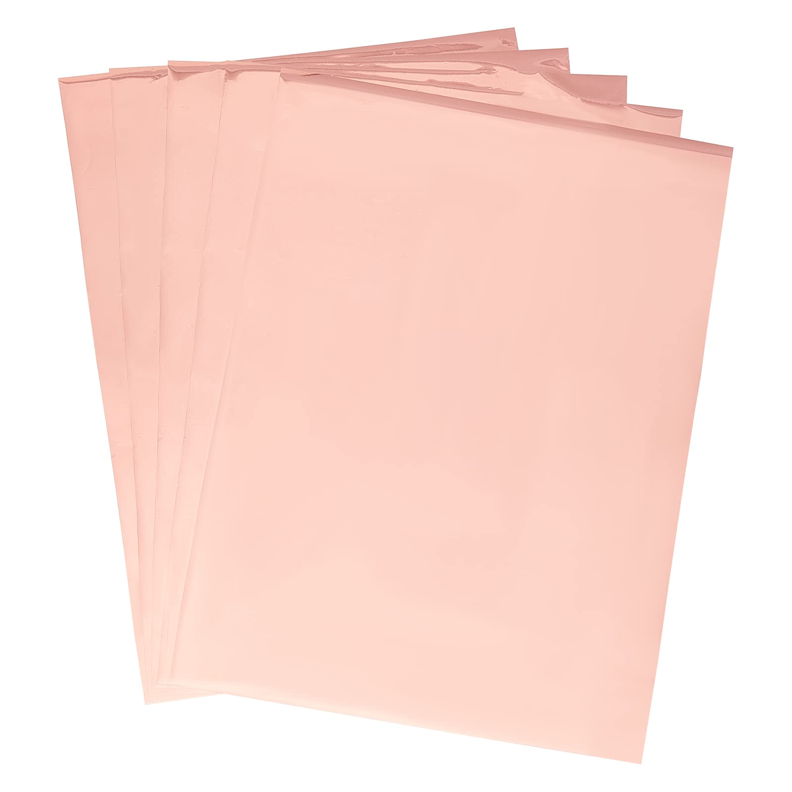 SUPERFINDINGS 50 Sheets Reactive Foil 11.4x7.3in Rectangle Metallic Light Salmon Transfer Foil Paper for Laser Printer+Laminator DIY Craft Embossing Scrapbooking Cards Leather DIY Decoration