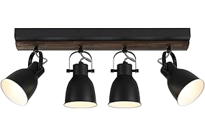 KEESFU Farmhouse Track, 4 Light Lighting Fixtures Ceiling, Black Kitchen Track Lighting for Kitchen and Dining Room.