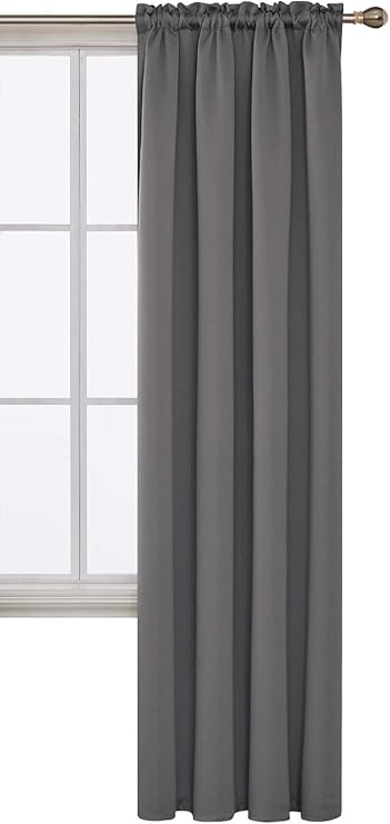 Amazon Com Deconovo Light Grey Blackout Curtains Rod Pocket Curtains Thermal Insulated Curtains For Dining Room 42 W X 95 L Light Grey 1 Panel Home Kitchen