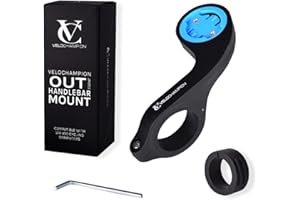 VeloChampion Out Front Bike Handlebar Mount Compatible with Garmin or Wahoo Bicycle GPS Computers. Fits Handlebar Widths 25.4
