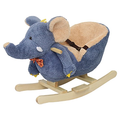 Kinbor Baby Kids Toy Plush Rocking Horse Little Elephant Theme Style