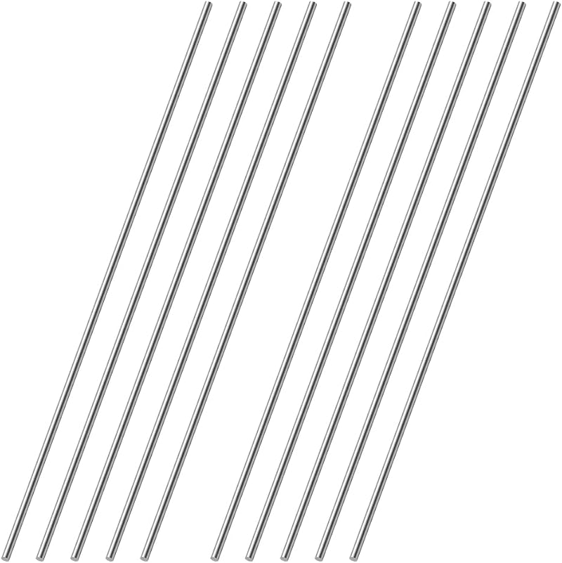 OFFCUP 304 Stainless Steel Round Rods Set 10pcs 2mm-3mm x 300mm