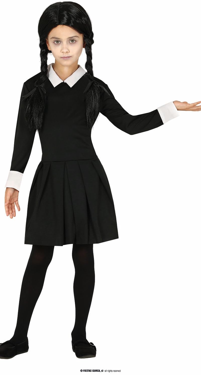 FIESTAS GUIRCA | Gothic Girl Children's Fancy Dress Costume (5-6 years) - Dress for Girls - Schoolgirl Costumes for Halloween, Carnival, Movie and TV Parties - Ideal for World Book Day - Black โ image 1