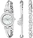Anne Klein Women's Premium Crystal Accented Bangle Watch and Bracelet Set