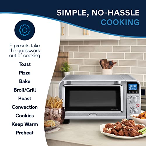 De'Longhi Air Fry Oven, Premium 9in1 Digital Air Fry Convection Toaster Oven, Grills, Broils