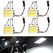 Everbright 4-Pack Super White COB 21-SMD LED Panel Dome Lamp Car Interior Reading Plate Light Roof Ceiling Interior Wired Lamp With 4× BA9S Adapter,4 × T10 Adapter,4 × Festoon Adapter (DC-12V)