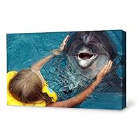 Canvas Wall Art Lovely Dolphin Canvas Prints Home Artwork Decoration for Living Room,Bedroom - 12x18 inches