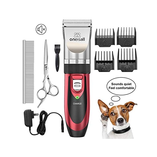 oneisall dog shaver clippers low noise rechargeable cordless electric quiet hair clippers set for dog cat