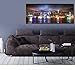 sechars - New York City Wall Art Manhattan Skyline Panorama on Cloudy Night Picture Giclee Art Print Modern Home Office Wall Decoration