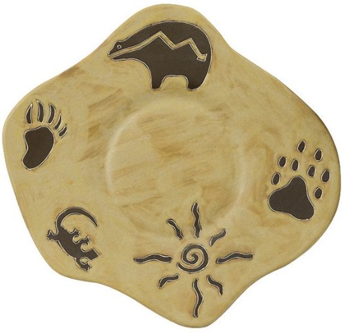 MARA STONEWARE COLLECTION - 16 Piece (4 Person) Odd Shaped Dinnerware Place Setting - Southwest, Gecko, Bear, Sun