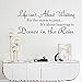 Clearance! Auwer Wall Sticker Life Isnt About Waiting for The Storm to Pass Its Learning to Dance in The Rain Vinyl Wall Decal Inspirational Quotes (Black)
