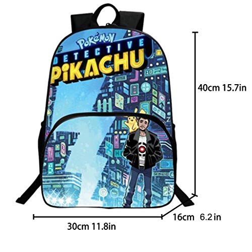 Pokemon Backpack For Boys Teen Girls Kids 3d Cartoon Detective