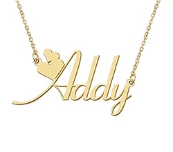 Aoloshow 18k Gold Plated Addy Heart Name Necklace