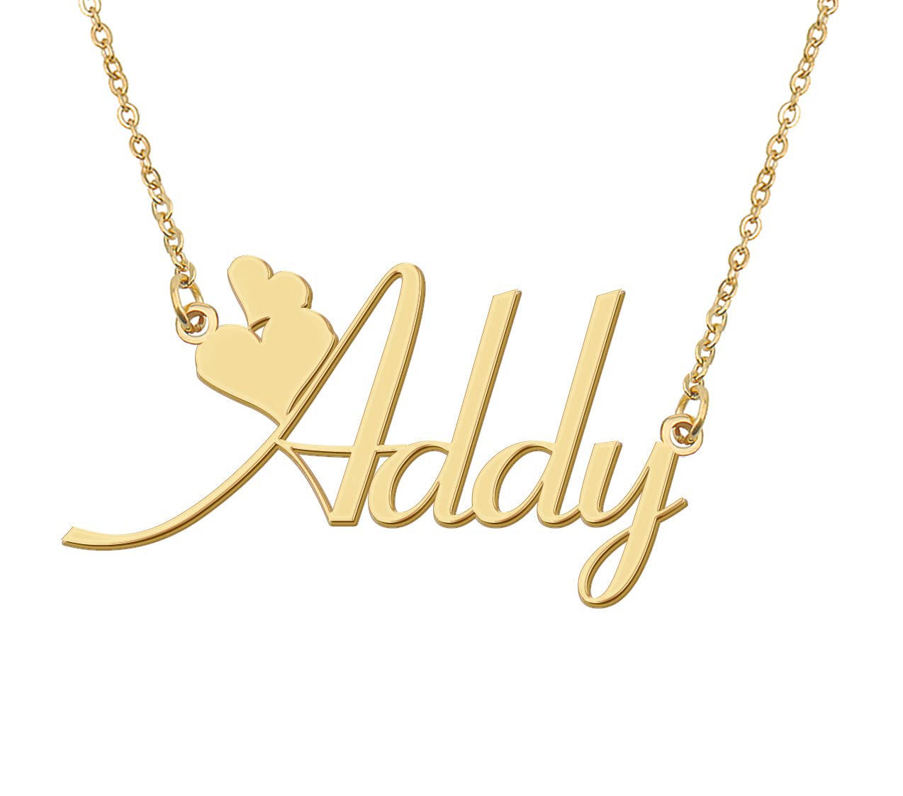 Aoloshow 18k Gold Plated Addy Heart Name Necklace
