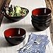 Gibson Bowl Dinnerware set, 5 Piece, Burgundy/Black.