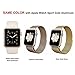 top4cus Double Electroplating Milanese Loop Stainless Steel Replacement iWatch Band with Magnetic Closure Clasp for Apple Watch - 42mm Regular Length - Gold