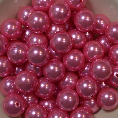 20mm Bulk Package 50 Pink Faux Pearl Solid Acrylic Chunky Bubblegum Beads Loose Gumball Beads Lot