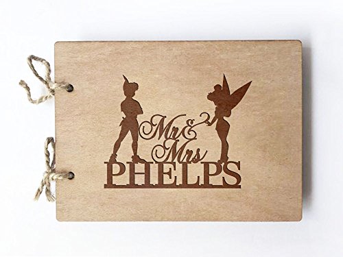 Wedding Guest book (wood) - notebook - Peter Pan